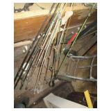 Vintage fishing rods and reels, 4ft...