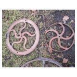 Trio of Antique Cast Iron wagon or ...