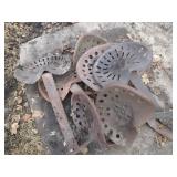 9 Antique Cast Iron tractor seats w...