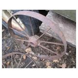 Pair of Antique metal wagon impleme...