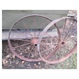 Pair of Antique metal wagon impleme...