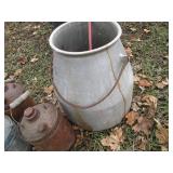 Vintage large metal dairy can with ...