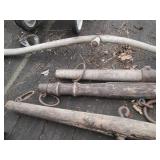 Vintage wood handled Scythe plus ox...