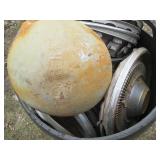 Plastic 55-gallon drum full of vint...