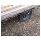 Hay wagon trailer with lumber, much...