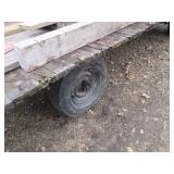 Hay wagon trailer with lumber, much...