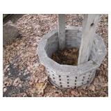Wood wishing well...
