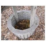 Wood wishing well...