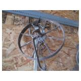 Antique items including a large saw...