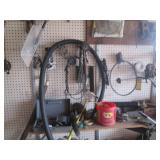 Contents of wall and shelf, tools, ...