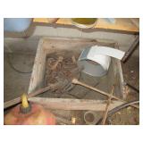 Contents of wall and shelf, tools, ...