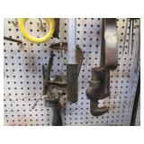 Huge lot of hammers, c-clamps, pipe...