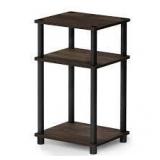 Just 13.4 in. Columbia Walnut/Black 22.8 in. Rectangular Wood End Table