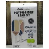 Franklin Sports 2 Player Poly Paddle with Ball Set - Blue/Tan: Pickleball Equipment