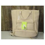 ALL IN MOTION FAUX NEOPRENE TOTE BACKPACK - TAN