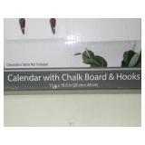 Calendar with Chalk Board & Hooks