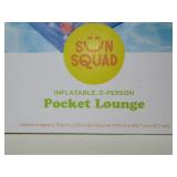 Sun Squad Pocket Lounge Water Float PVC 2 Person Capacity Age 14+