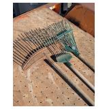 Lot of 3 Vintage Metal Rakes