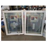 Pair of Andersen 400 Series Casement Windows - 32 13/32" x 44 1/16" - Low-E SmartSun Argon - White/ Wood Interior Grilles