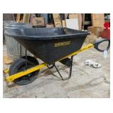 True Temper “Total Control” Wheelbarrow – Heavy Duty Poly Tray – Pneumatic Tire – Yard / Construction / Landscaping