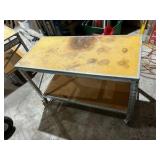 Heavy-Duty Rolling Work Table w/ Bottom Shelf & Locking Casters - 24" x 48"