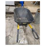 True Temper “Total Control” Wheelbarrow – Heavy Duty Poly Tray – Pneumatic Tire – Yard / Construction / Landscaping
