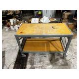Heavy-Duty Rolling Work Table w/ Bottom Shelf & Locking Casters - 24" x 48"