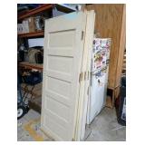 Lot of 7 Vintage Solid Wood 5-Panel Interior Doors – 32"x80" – Architectural Salvage