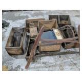 Vintage Wooden Crates, Rustic Tool Boxes, Old Hand Saw & Tobacco Box – Primitive Farmhouse Decor Lot