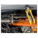 Stihl Chainsaw Parts & Chain Lot – Multiple Chains, Sharpeners, Parts, Case & Spotlight