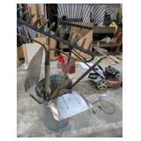Large Lot Yard & Garden Tools – Shovels, Rakes, Pitchfork, Pickaxe, Sledgehammer, Hoe, Grain Scoop & Ice Scraper