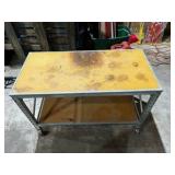 Heavy-Duty Rolling Work Table w/ Bottom Shelf & Locking Casters - 24" x 48"