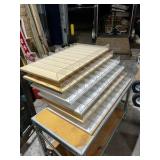 Retail Merchandising Display Shelves w/ Clear Plexiglass Dividers & Front Rails – Modular Store Display Lot