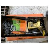 Stihl Chainsaw Parts & Chain Lot – Multiple Chains, Sharpeners, Parts, Case & Spotlight