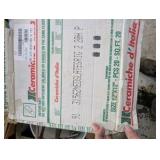 Large Pallet of Ceramic & Porcelain Tile, Trim Pieces, Mortar/Adhesives + Mixing Drill & 3 Paddle Mixers – American Olean, Italian Tile