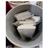 Large Pallet of Ceramic & Porcelain Tile, Trim Pieces, Mortar/Adhesives + Mixing Drill & 3 Paddle Mixers – American Olean, Italian Tile