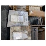 Large Pallet of Ceramic & Porcelain Tile, Trim Pieces, Mortar/Adhesives + Mixing Drill & 3 Paddle Mixers – American Olean, Italian Tile