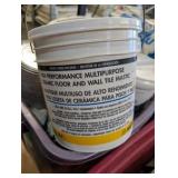 Large Pallet of Ceramic & Porcelain Tile, Trim Pieces, Mortar/Adhesives + Mixing Drill & 3 Paddle Mixers – American Olean, Italian Tile