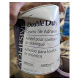 Large Pallet of Ceramic & Porcelain Tile, Trim Pieces, Mortar/Adhesives + Mixing Drill & 3 Paddle Mixers – American Olean, Italian Tile