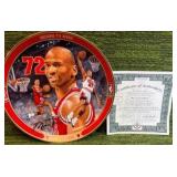 Michael Jordan "RECORD 72 WINS" Plate by Upper Deck and Bradford Exchange W COA