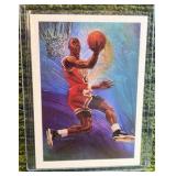 1990-91 NBA Hoops - Art Card Team Checklist #358 Michael Jordan