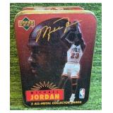 Upper Deck Michael Jordan 5 All-Metal Collector Cards NBA Empty Tin 1996- Just the Tin