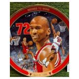 Michael Jordan "RECORD 72 WINS" Plate by Upper Deck and Bradford Exchange W COA