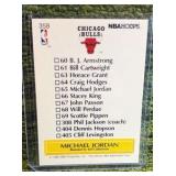 1990-91 NBA Hoops - Art Card Team Checklist #358 Michael Jordan