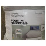 Twin/Twin Extra Long Corduroy Plaid Comforter Navy Blue - Room Essentials