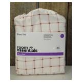 Queen Microfiber Sheet Set Pink Grid - Room Essentials