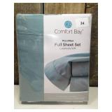 Comfort Bay Microfiber Full Sheet Set, Stone Blue