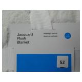 Full/Queen Jacquard Plush Blanket White - Room Essentials