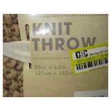 nk+Ivy 50"x60" Bree Knit Throw Blanket Brown