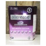 Allerease Full Ultimate Cotton Waterproof Allergen and Bedbug Barrier Zippered Mattress Protector, Full